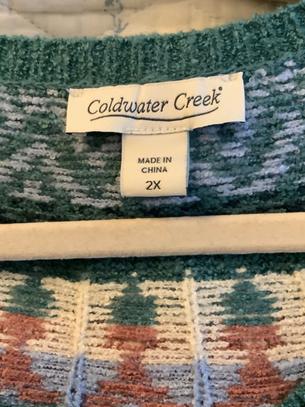 Coldwater Creek Teal Fair Isle Button-Front Cardigan - Picture 5 of 6